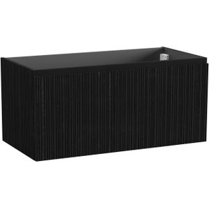 Storke Ribs zwevende wastafelonderkast 105 x 52 cm zwarte eik 2 lades