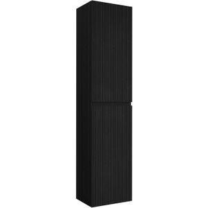 Storke Ribs zwevende badkamerkast zwarte eik 40 x 30 x 170 cm