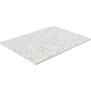 Balmani Impress douchebak 120 x 90 cm composietmarmer mat wit/zwart terrazzo rock structuur
