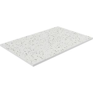 Balmani Impress douchebak 140 x 90 cm composietmarmer mat wit/zwart terrazzo rock structuur