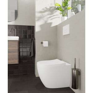 Luca Varess Vinto staand toilet back to wall hoogglans wit randloos met dunne wc-bril