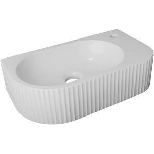 Luca Varess Rondo Ribs handenwasser 41 x 22 cm mat witte porselein