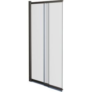 Luca Varess - Vetras - Uitschuifbare Badwand - Helder Glas - 100 cm - Geborsteld Gunmetal Profiel