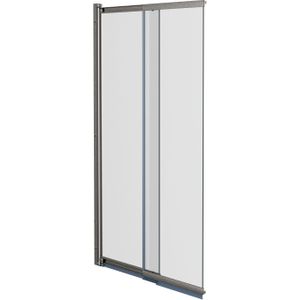 Luca Varess - Vetras - Uitschuifbare Badwand - Helder Glas - 100 cm - Geborsteld Coolmetal Profiel