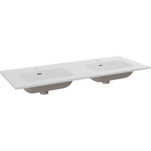 Balmani - Nostra - Dubbele Wastafel - Porselein - Mat Wit - 120 x 46 cm