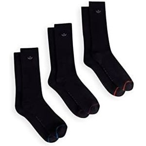 3 Pack Ribbed Crews With 1/2 Cushion Black One Size -