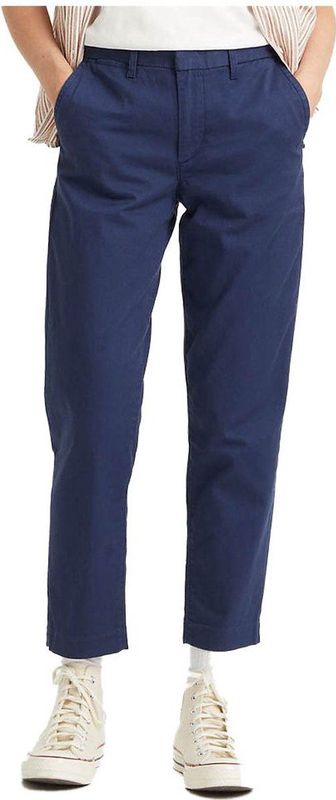 Chino Broek - Enkellengte - Licht Taps Toelopend - Katoen - Zwart