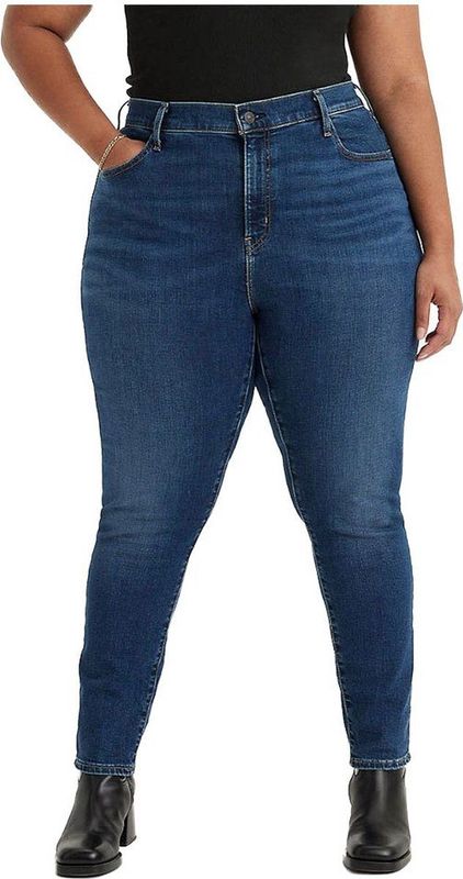 Levi's Plus - Jeans 721 High Rise Skinny - Blauw - Denim materiaal