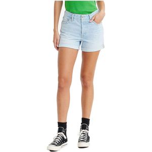 Levis - 501 Rolled Shorts - Denim - Blauw - 100% Katoen