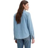 Essential - Denim Blouse Met Lange Mouwen en Borstzak
