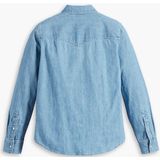 Essential - Denim Blouse Met Lange Mouwen en Borstzak
