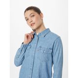 Essential - Denim Blouse Met Lange Mouwen en Borstzak