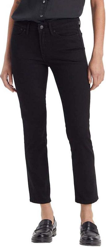 Dames Levis 712 Slim Welt Pocket Jeans in Zwart