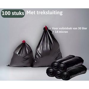 Famiflora vuilniszakken met trekkoord - Voor prullenbakken van 30L - 100 afvalzakken 50x60 cm