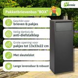 Famiflora - Pakketbrievenbus BOX - Mat Zwart - 105 x 39 x 27 cm