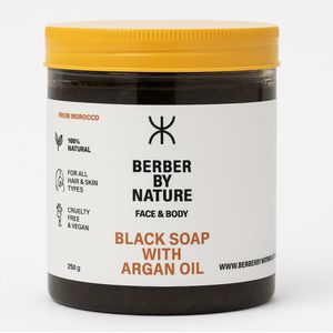 Berber By Nature - Zwarte Zeep - 250 g - Met Arganolie - 100% Natuurlijk