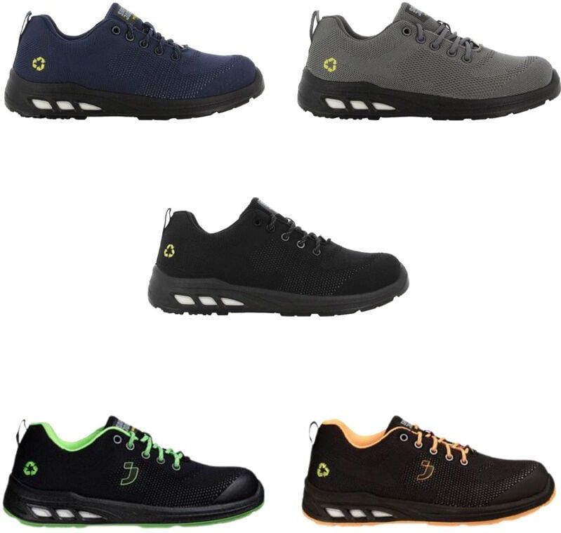 Safety Jogger - EcoFitz S1P Laag - Zwart - Gerecycled Textiel - Slipvaste Zool