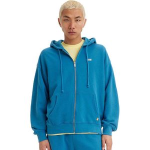 LEVI'S - Zip-up Hoodie - Blauw - Katoen - Met Kap