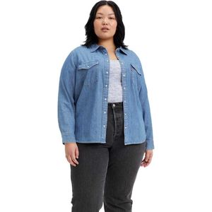 LEVI’S PLUS - Essential Western - Jeanshemd - Blauw - 100% Katoen