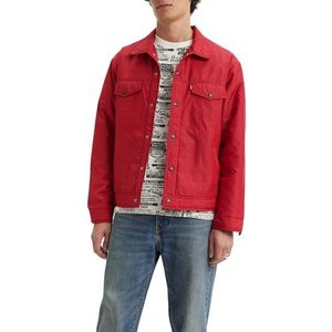 Levi's Relaxed Fit Gewatteerde Truck Jacket voor heren, Ritmisch Rood, M