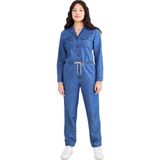Jumpsuit - Zwart - Katoen/Elastaan - Trekkoord in Taille