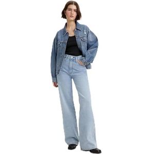 Levi's - Ribcage Wide-Leg - Jeans - Blauw - Casual - Katoen - Denim