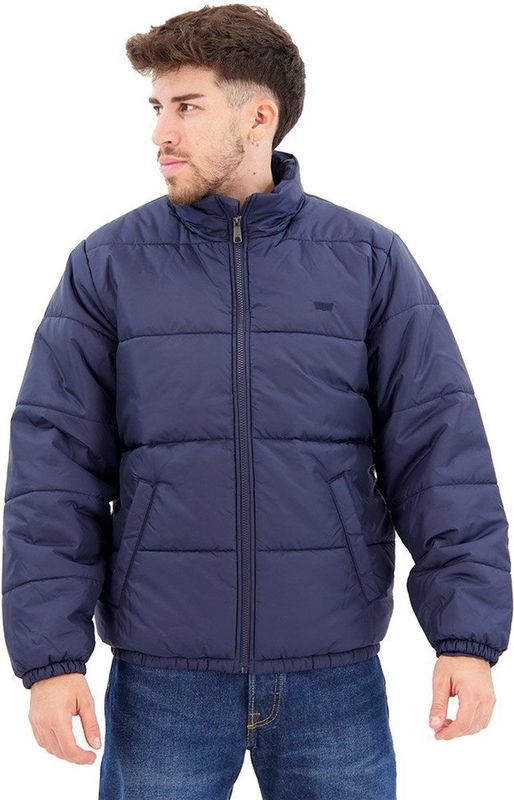 Levi's Peacoat Jas - Navy - Heren - Polyester - Steekzakken - Opstaande Kraag