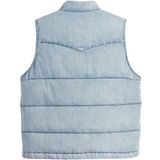 LEVI'S - Bodywarmer - Lichtblauw - Katoen - Kort - Zonder Kraag