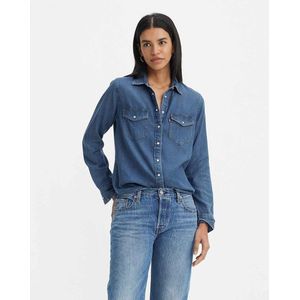 Overhemd - Denim - Blauw - 100% Katoen - Lange Mouwen