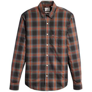 Levi's - Sunset 1 Pocket - Overhemd - Zwart Rood - Regular Fit - 100% Katoen