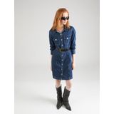Levi's - A7592-0000 Flynn Jurk - Blauw - Katoen - Denim - Lange Mouwen