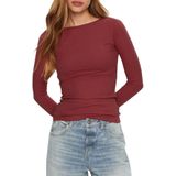 Lee - Ls Boat Neck Tee - T-shirt - Bruin - Katoen