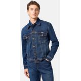 Wrangler - Classic Jas - Donkerblauw - Licht Elastisch Denim - Normale Pasvorm