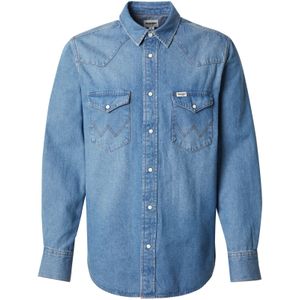 Wrangler - Overhemd - Denim - Blauw - Lange Mouwen