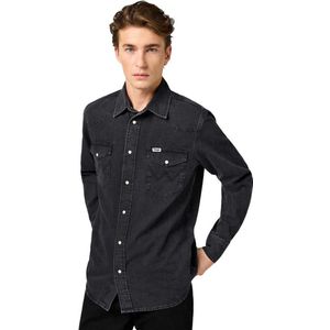 Wrangler - Denim Western Shirt - Blauw - Katoen