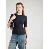 Levi's - LUCA SLIM TEE - T-shirt - Caviar - Slim Fit, Ronde Hals, Halve Mouwen, 96% Katoen