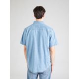 Authentic - Button-Down Overhemd - Blauw - Katoen - Korte Mouwen