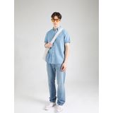 Authentic - Button-Down Overhemd - Blauw - Katoen - Korte Mouwen