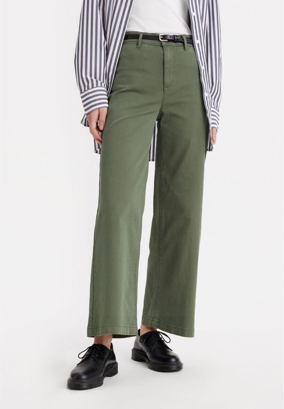 Vintage Chino Broeken - Groen - 98% Katoen, 2% Elastaan