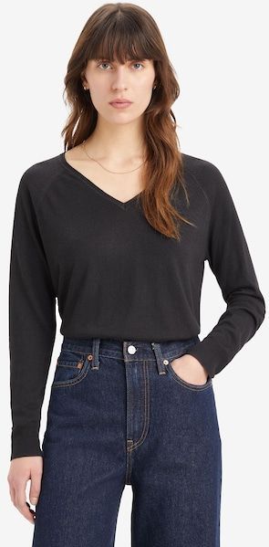 Levi's® Longpullover PETAL VNECK SWEATER mit Rippbündchen