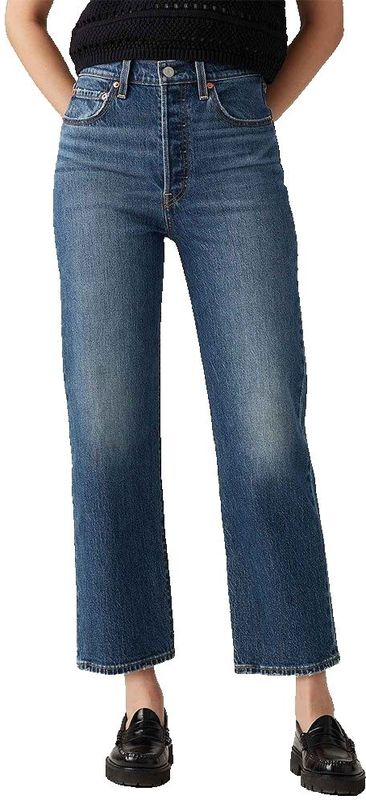 Levi´s - Ribcage Straight Ankle - Spijkerbroek - Blauw - 99% Katoen, 1% Elastaan