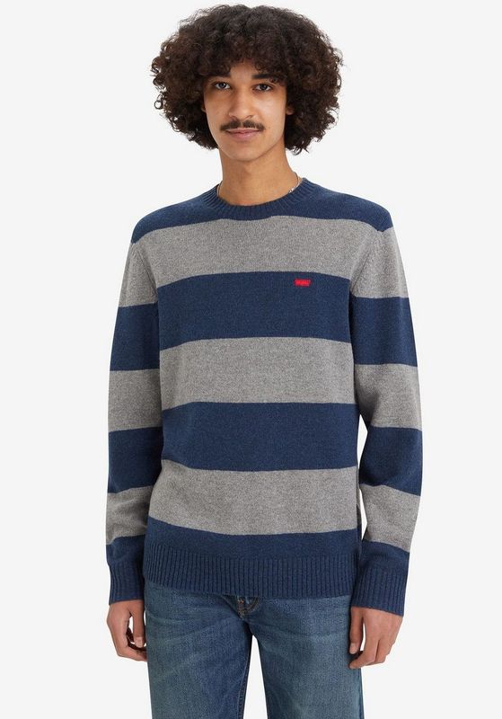 Levi's Originele Housemark sweater voor heren, Calloway Stripe Sargasso Sea, L
