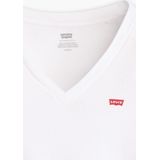 Levi's - ESSENTIAL HM LS VNECK - Longsleeve Shirt - Wit - Met Geborduurd Logo