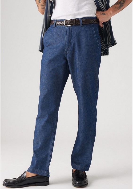 Design - Chino Broek - Effen - Denim - Lang