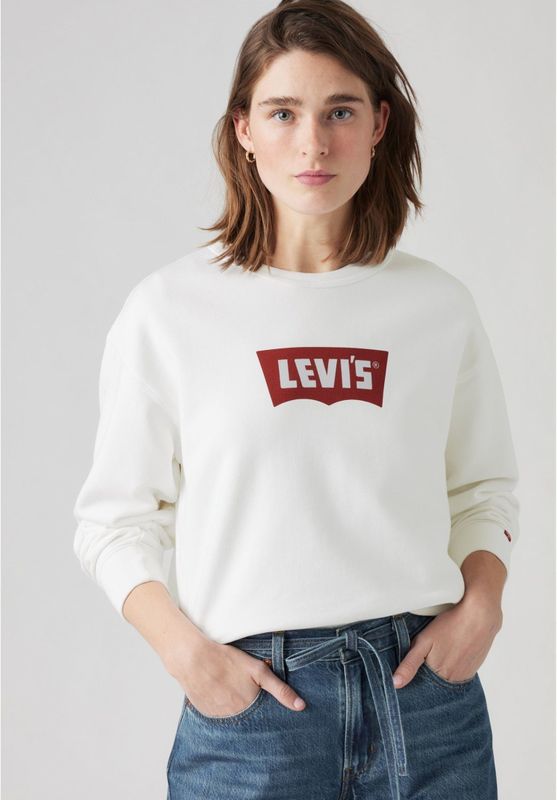 LEVI'S - Graphic Iconic Heritage Crewneck Sweatshirt - Karmijnrood - Sweatshirt