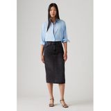 Levi's - Hr Back Slit - Spijkerrok - Blauw - 95% Katoen, 5% Gerecycled Katoen
