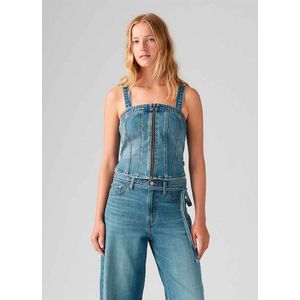 Levi's - Sculpted Bustier - Mouwloze Blouse - Katoen - Zwart