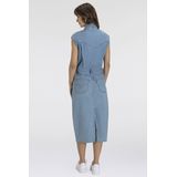 Blousejurk - Effen - Denim - Mouwloos - Knoopsluiting