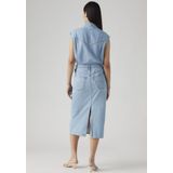 Blousejurk - Effen - Denim - Mouwloos - Knoopsluiting