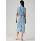 Blousejurk - Effen - Denim - Mouwloos - Knoopsluiting